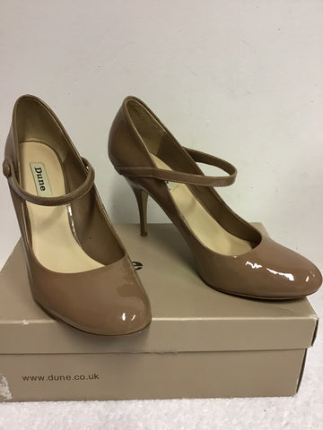DUNE TAUPE PATENT MARY JANE HEELS SIZE 7.5/41