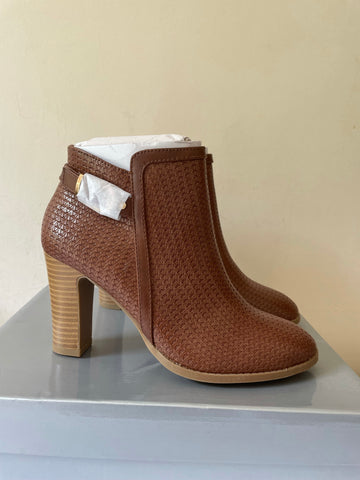 BRAND NEW WALLIS ALICANTE TAN HEELED ANKLE BOOTS SIZE 5/38