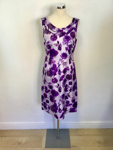 BRAND NEW PHASE EIGHT LILAC & PURPLE FLORAL PRINT OCCASION DRESS SIZE 12