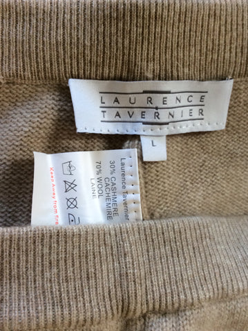 BRAND NEW LAURENCE TAVERNIER FAWN WOOL & CASHMERE KNIT LOUNGE PANTS SIZE L