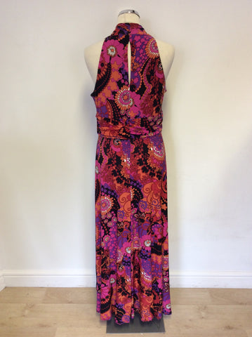 PHASE EIGHT MULTI COLOUR PRINT MAXI DRESS SIZE 16