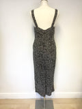 WHISTLES BLACK & WHITE PRINT SLEEVELESS JUMPSUIT SIZE 10