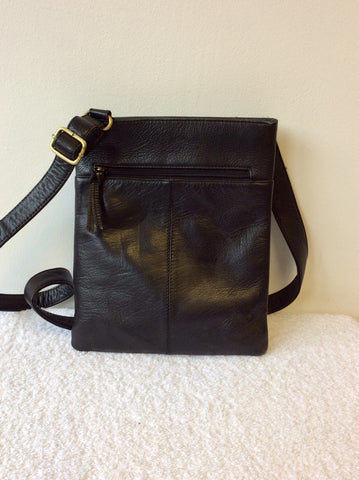 LLOYD BAKER BLACK LEATHER CROSS BODY BAG