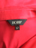 HOBBS RED SILK LONG SLEEVE BLOUSE SIZE 12