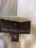 FENN WRIGHT MANSON BEIGE SILK COWL NECK TOP SIZE 18