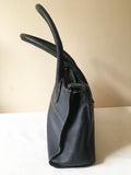 OSPREY DARK BLUE LEATHER STITCH TRIM SHOULDER BAG