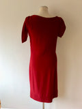 PRADA DEEP RED OCCASION DRESS WITH TIE FEATURE SIZE 46 UK 14