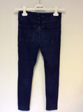 WHISTLES DARK BLUE DENIM SKINNY LEG JEANS SIZE 24