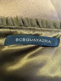 BCBGMAXAZRIA NUTMEG BROWN SILK BLEND STRAPPY SPECIAL OCCASION DRESS SIZE 12