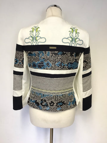 SPORTALM NEELA WHITE WITH CONTAST FABRIC WITH BEADING & EMBROIDERY SIZE 10