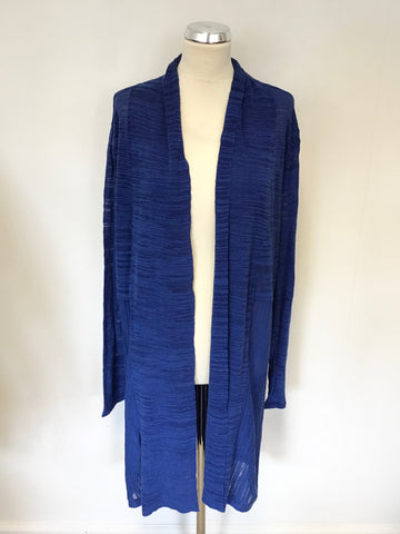 PHASE EIGHT ROYAL BLUE COTTON BLEND LONG CARDIGAN SIZE 18