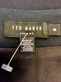 BRAND NEW TED BAKER BLACK ZIP FRONT PEPLUM TRIM PENCIL DRESS SIZE 4 UK 14/16