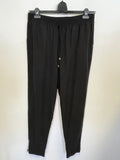 PHASE EIGHT BLACK ELASTICATED WAIST TAPERED LEG TROUSERS SIZE 12