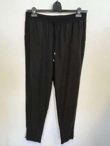PHASE EIGHT BLACK ELASTICATED WAIST TAPERED LEG TROUSERS SIZE 12