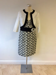 BRAND NEW RENATA BLACK & WHITE PRINT DRESS & BOLERO JACKET SIZE 18