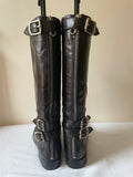TRIUMPH BY PAUL SMITH BLACK LEATHER MOTORBIKE BOOTS SIZE 6/39