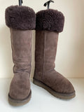 CELTIC & CO CELT MOCCA BROWN SHEEPSKIN KNEE LENGTH BOOTS SIZE 5/38