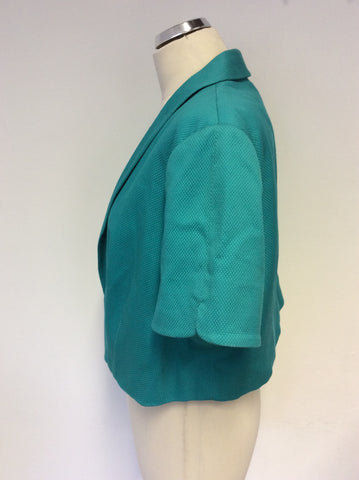 BRAND NEW MARKS & SPENCER AUTOGRAPH GREEN SPECIAL OCCASION CROP BOLERO JACKET SIZE 22