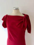 PRADA DEEP RED OCCASION DRESS WITH TIE FEATURE SIZE 46 UK 14