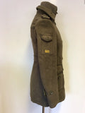 SUPERDRY ARMY GREEN WOOL BLEND REGIMENT COAT SIZE XS