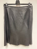 BRAND NEW MNG BLACK LEATHER A LINE KNEE LENGTH SKIRT SIZE 14