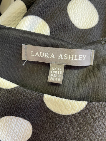 LAURA ASHLEY BLACK & WHITE SPOT PENCIL DRESS SIZE 12