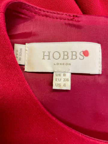 HOBBS RED SLEEVELESS PENCIL DRESS SIZE 8