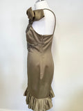 KAREN MILLEN BRONZE SATIN JEWEL EMBELLISHED SPECIAL OCCASION DRESS SIZE 12