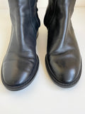 NINE WEST BLACK LEATHER KNEE LENGTH BOOTS SIZE 5/38