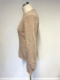 LK BENNETT JOLIE CHALK ROSE WOOL & MOHAIR BELL SLEEVE JUMPER SIZE M