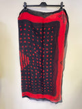 ARMANI JEANS NAVY & RED PRINT LARGE SQUARE SCARF