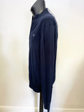 BRAND NEW CREW CLOTHING NAVY BLUE ZIP UP KNIT CARDIGAN SIZE XXL