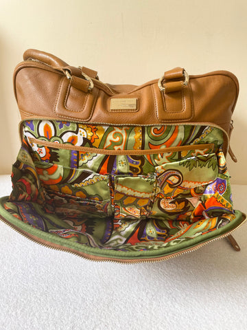 PATRICK COX LARGE TAN LEATHER SHOULDER/OFFICE/OVERNIGHT BAG