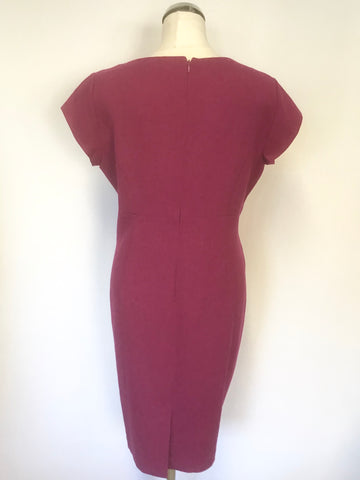PAUL COSTELLO BLACK LABEL RASPBERRY PINK CAP SLEEVE SHIFT DRESS SIZE 16