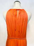BRAND NEW KAREN MILLEN ORANGE CHAIN TRIM MAXI DRESS SIZE 14