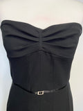 KAREN MILLEN BLACK STRAPLESS FIT & FLARE OCCASION DRESS SIZE 12