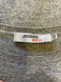 JESIRE RED WOOL MIX GREY LONG SLEEVED JUMPER SIZE P UK XS
