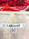 LK BENNETT RED & CREAM FLORAL PRINT SILK & LINEN SPECIAL OCCASION COAT SIZE 12