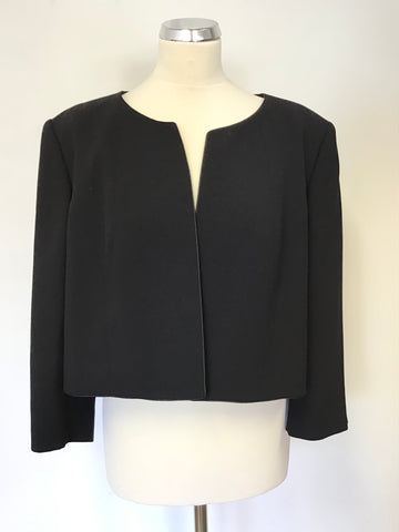 JACQUES VERT BLACK 3/4 SLEEVE SHORT SPECIAL OCCASION JACKET SIZE 22