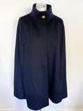 PURE COLLECTION ALAINA NAVY BLUE 100% WOOL CAPE SIZE 16