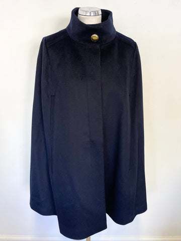 PURE COLLECTION ALAINA NAVY BLUE 100% WOOL CAPE SIZE 16
