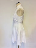 KAREN MILLEN WHITE COTTON SLEEVELESS DRESS SIZE 10