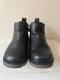 UGG KIDS BLACK LEATHER CHELSEA BOOTS SIZE 9/27.5