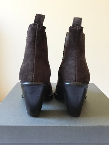 ALL SAINTS EVERING DARK CHOCOLATE BROWN SUEDE CHELSEA BOOTS SIZE 3/36