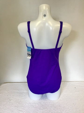 BRAND NEW MARKS & SPENCER PURPLE SLIMMING SUPPORT SWIMSUIT SIZE 16