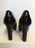 KAREN MILLEN BLACK PATENT LEATHER PEEPTOE HEELS SIZE 3.5/36