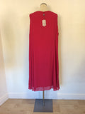 BRAND NEW WINDSMOOR FUSCHIA PINK BEADED TRIM SILK OCCASION DRESS SIZE 24