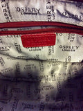 OSPREY RED LEATHER SHOULDER BAG