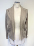 MARKS & SPENCER PUTTY 100% CASHMERE CARDIGAN SIZE 12