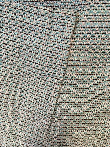 KAREN MILLEN TURQOUISE FLECK DESIGN MINI SKIRT SIZE 10